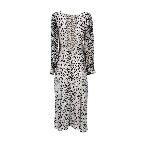 Reformation Alessi Crepe Midi Dress in Animal Print Viscose - Picture 3 of 5